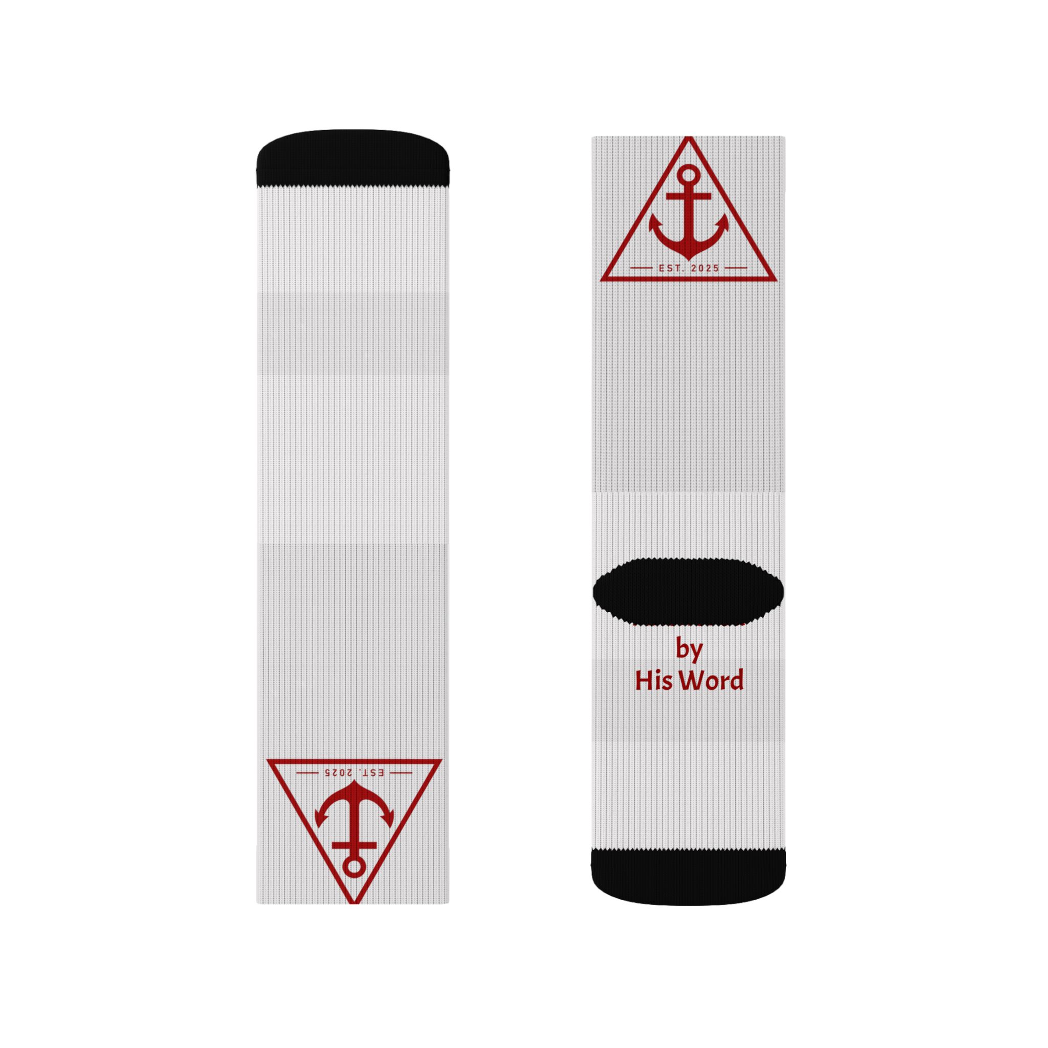 Anchored Faith Sublimation Socks — 'Anchored by His Word' Crew Socks - Image 9
