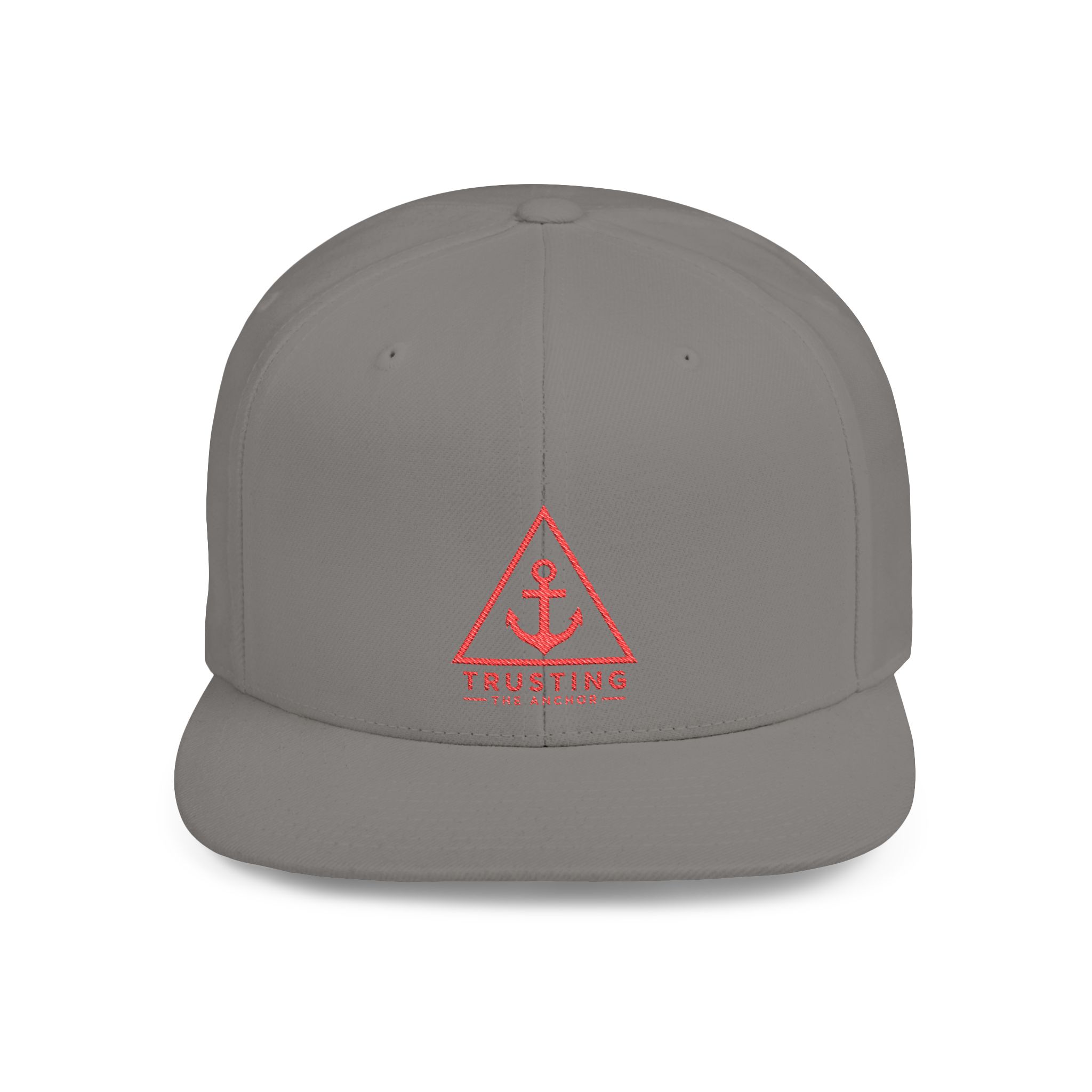 Trusting The Anchor Flat Bill Snapback Hat | Christian Faith Hat | Embroidered Adjustable Cap | Christian Apparel - Image 4