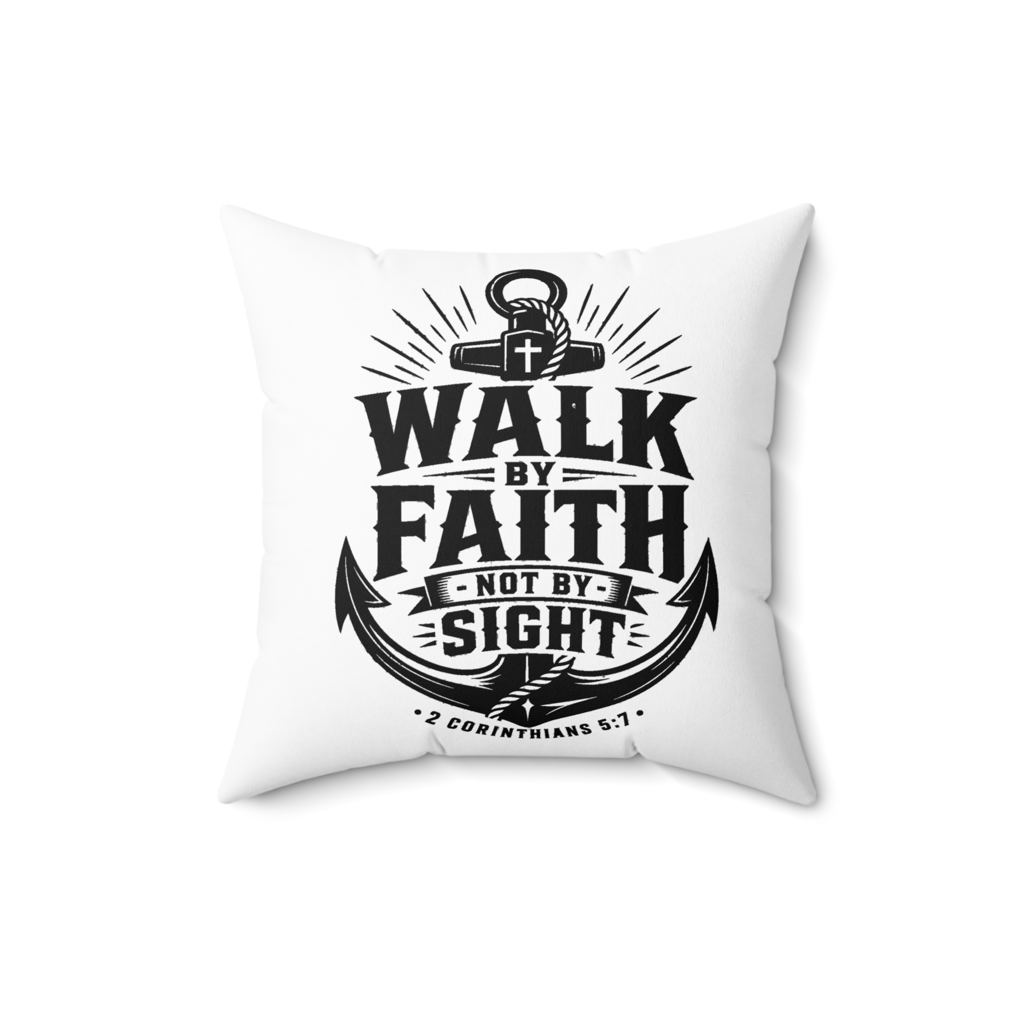 Walk by Faith Decorative Throw Pillow | Christian Home Décor | 2 Corinthians 5:7 Accent Pillow - Image 4