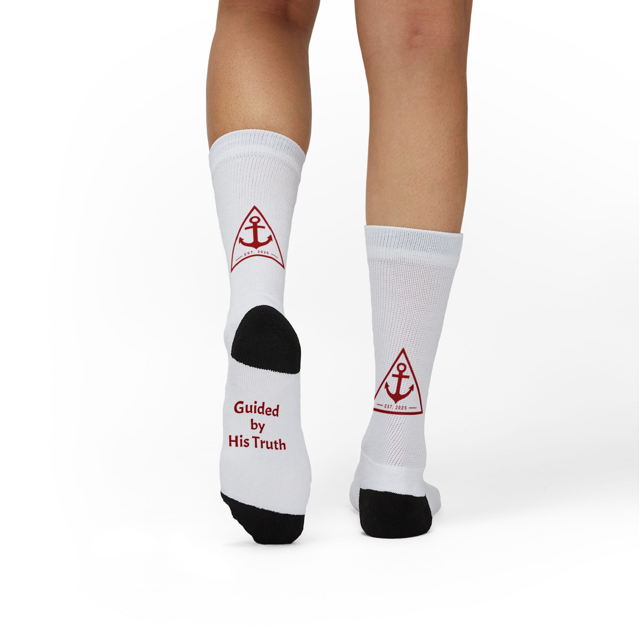 Anchored Faith Sublimation Socks — 'Anchored by His Word' Crew Socks