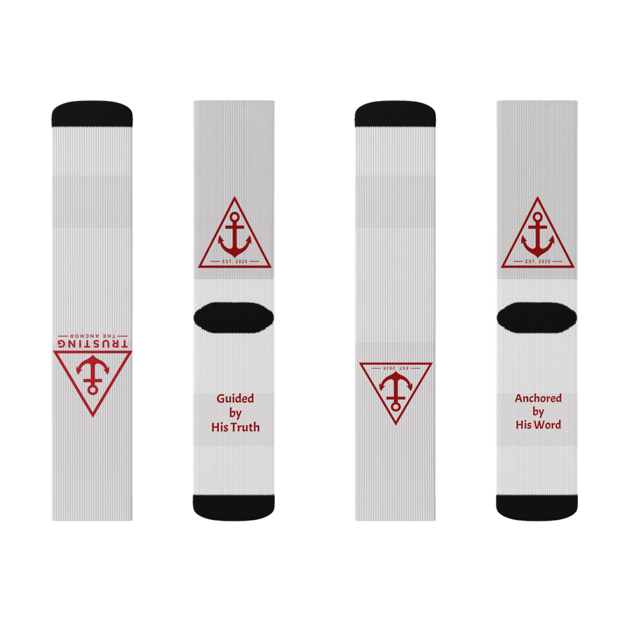 Anchored Faith Sublimation Socks — 'Anchored by His Word' Crew Socks - Image 4