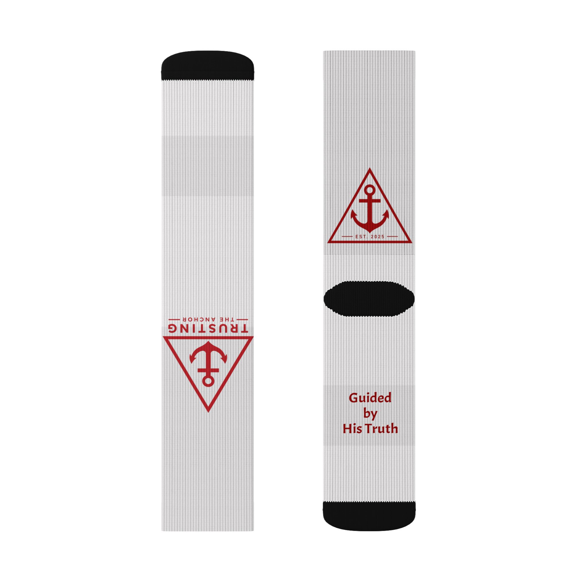 Anchored Faith Sublimation Socks — 'Anchored by His Word' Crew Socks - Image 5