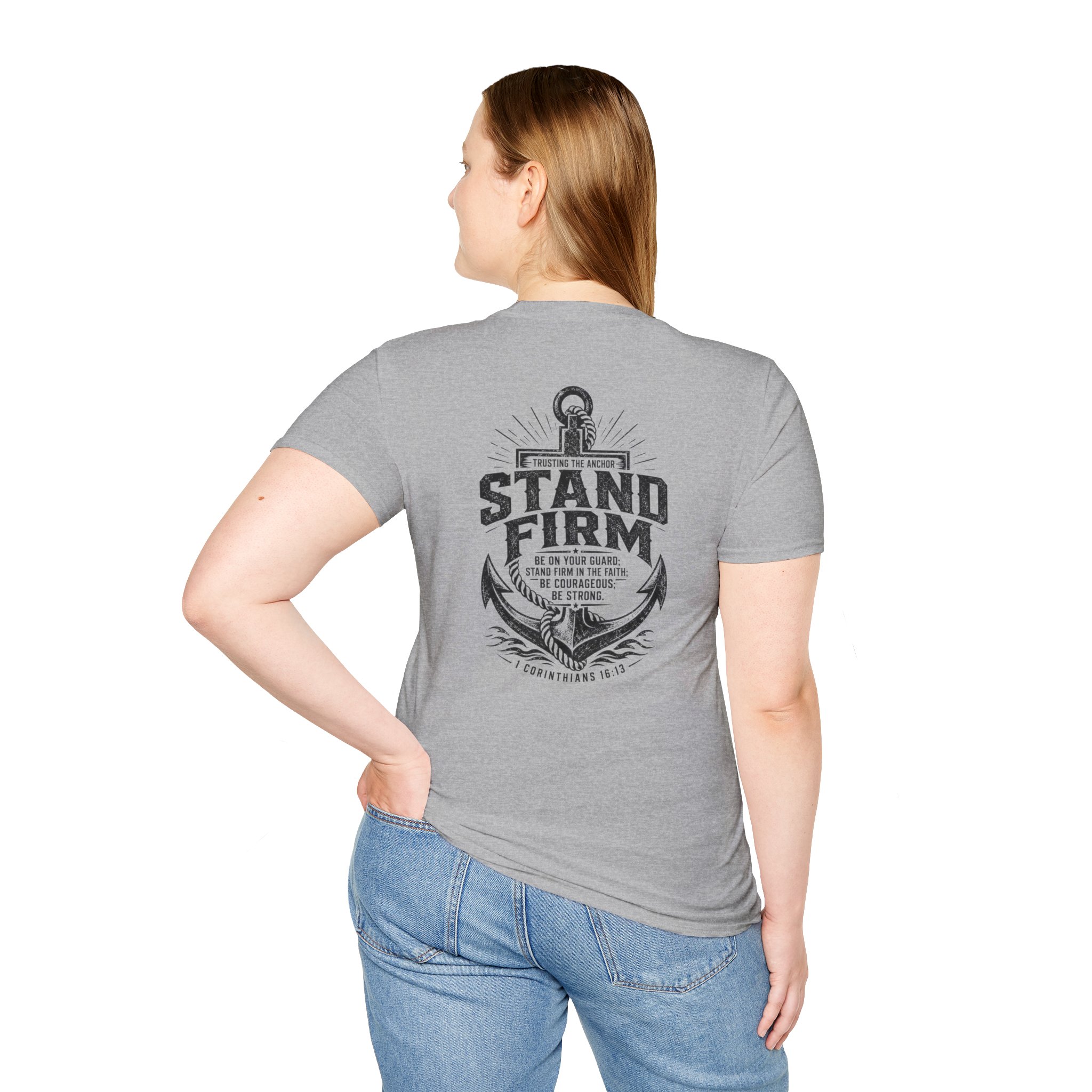 Trusting The Anchor™ | Stand Firm (1 Corinthians 16:13) | Unisex Softstyle T-Shirt ⭐ - Image 17
