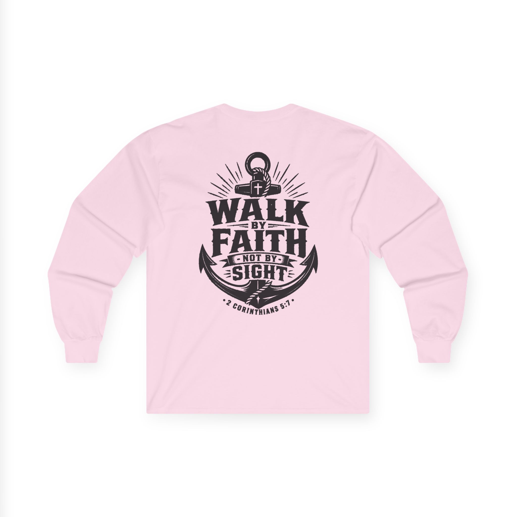 Trusting The Anchor™ | Walk By Faith Long Sleeve Christian T-Shirt | 2 Corinthians 5:7 - Image 10