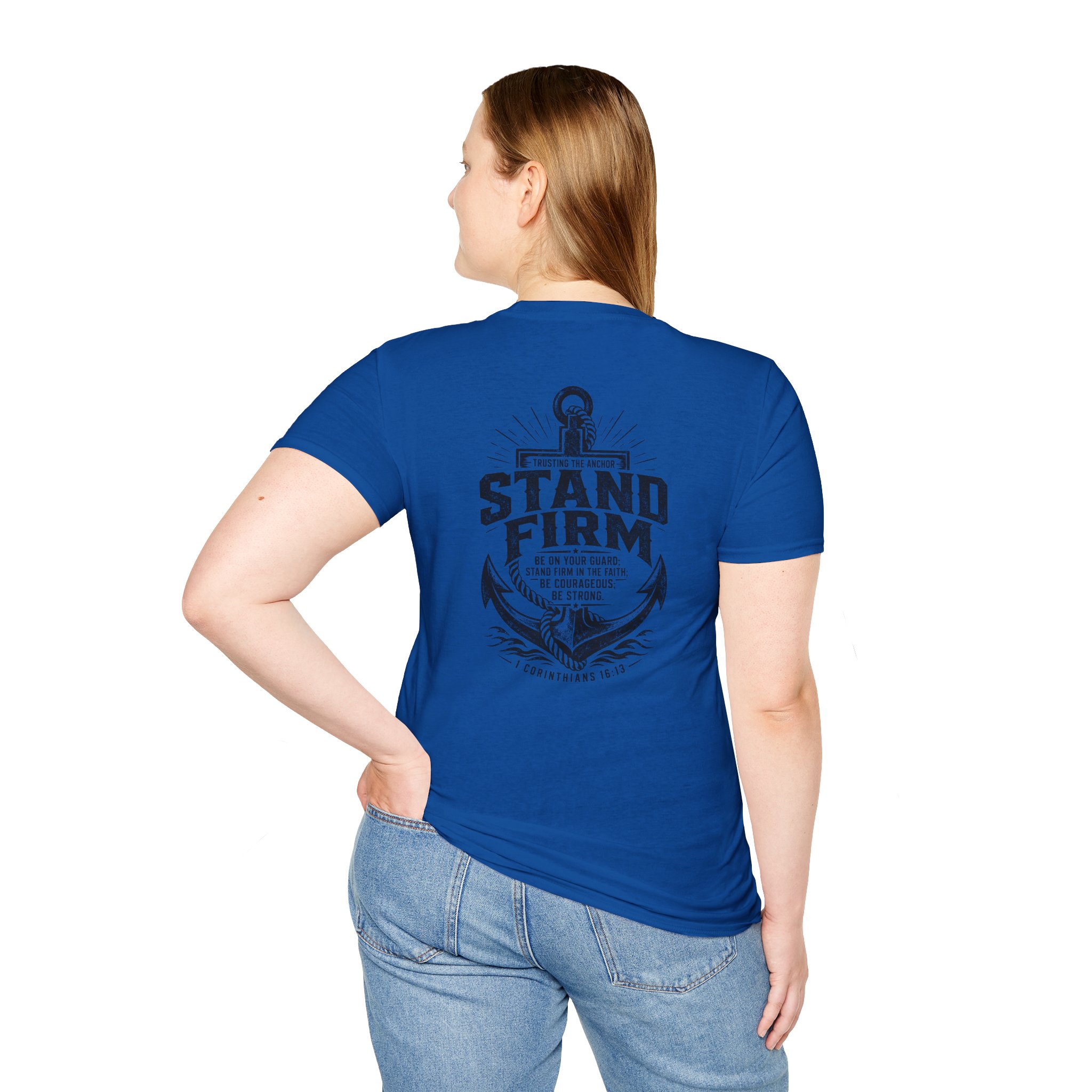 Trusting The Anchor™ | Stand Firm (1 Corinthians 16:13) | Unisex Softstyle T-Shirt ⭐ - Image 52