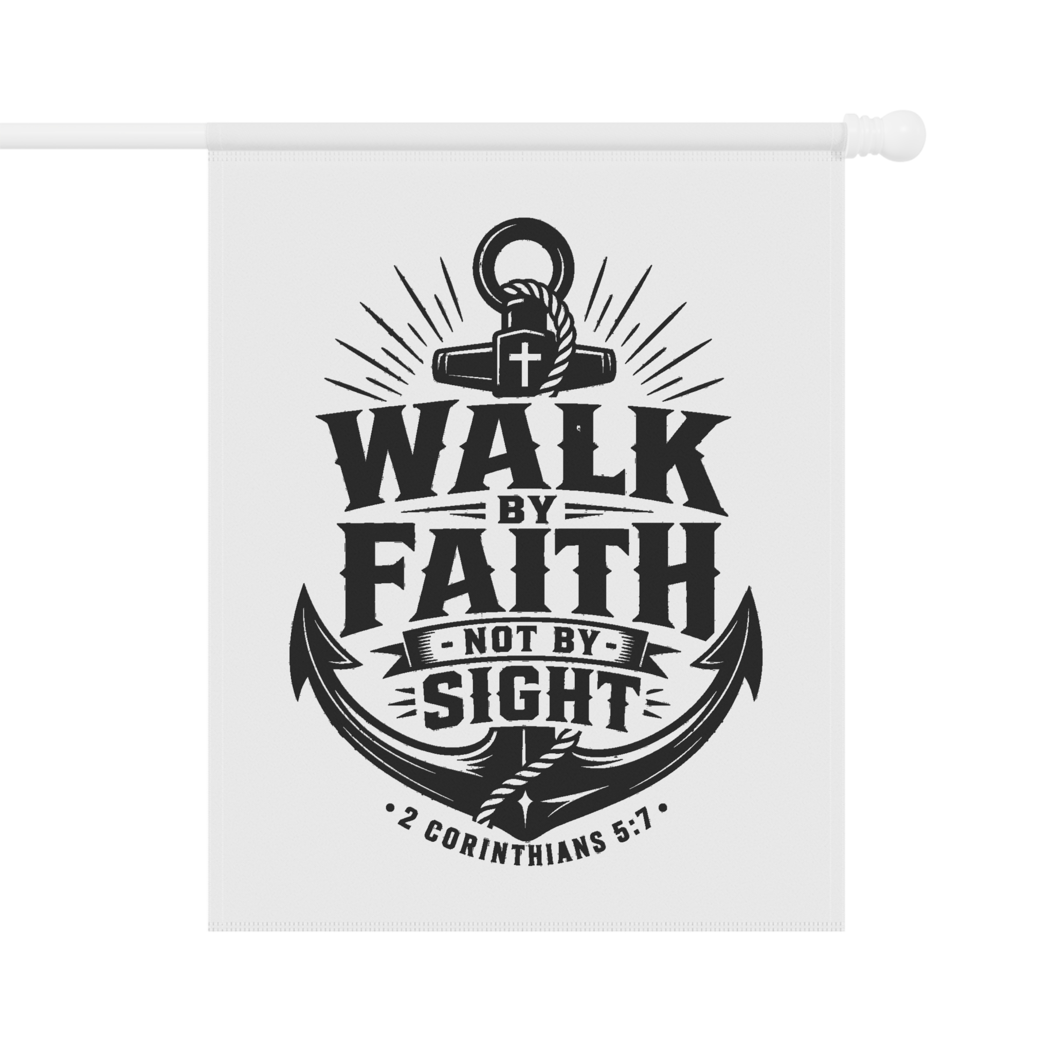 Trusting The Anchor™ | Walk By Faith Garden Flag | 2 Corinthians 5:7 - Image 6