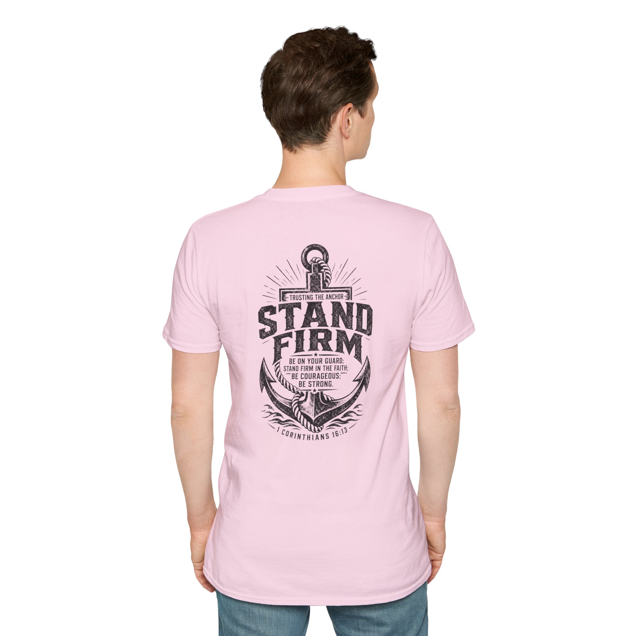 Trusting The Anchor™ | Stand Firm (1 Corinthians 16:13) | Unisex Softstyle T-Shirt ⭐ - Image 40
