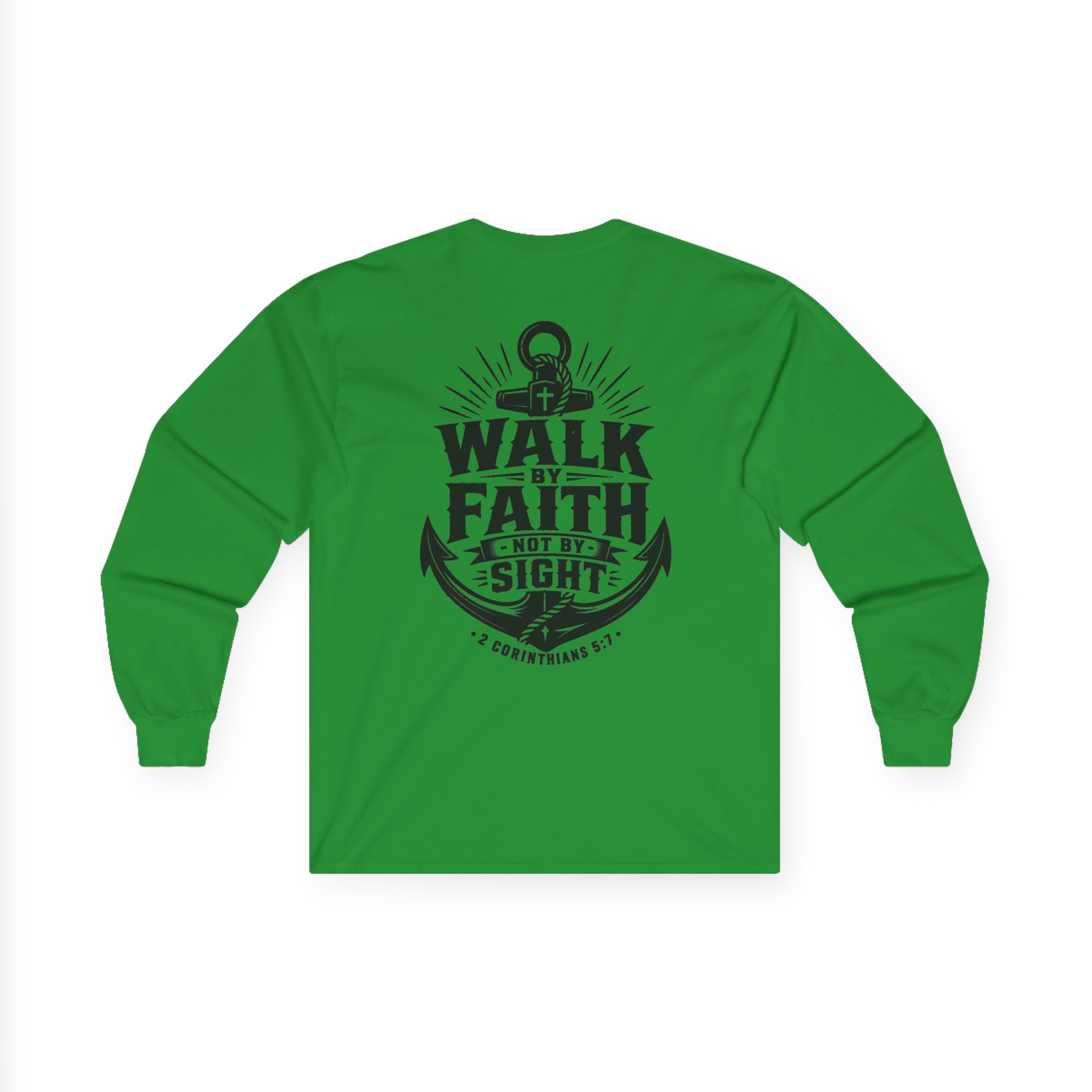 Trusting The Anchor™ | Walk By Faith Long Sleeve Christian T-Shirt | 2 Corinthians 5:7 - Image 8
